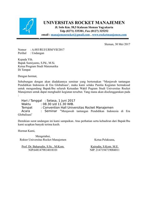 Download 11 Contoh Surat Undangan Resmi dan Tidak DOC