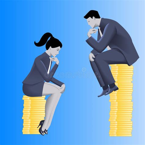 Gender Inequality On Payment Business Concept Stock Illustration