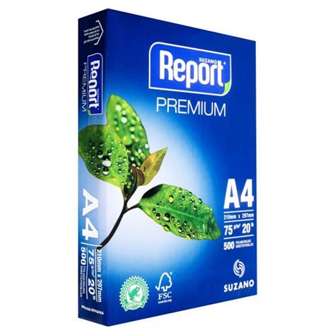 papel sulfite branco suzano report premium a4 500 folhas supermercado são domingos