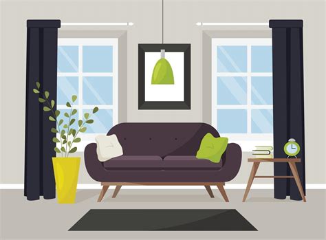 Vector Image Of A Living Room With Furniture 2971081 Vector Art At