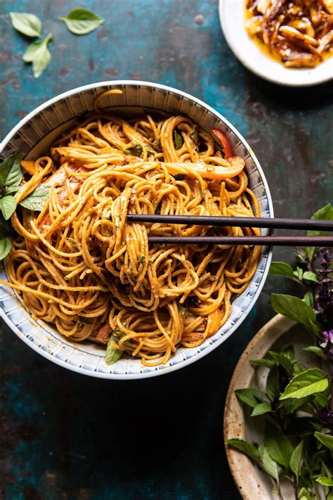 Spicy Peanut Noodles With Chili Garlic Oil Half Baked Harvest