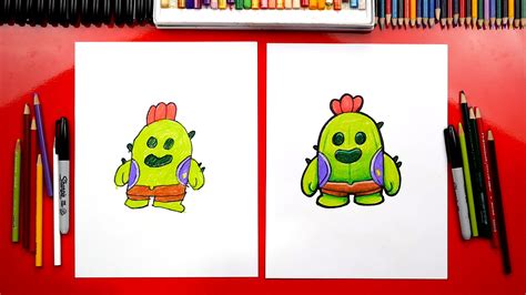 A field of cactus spines that slows down and damages enemies! How To Draw Spike From Brawl Stars - Art For Kids Hub