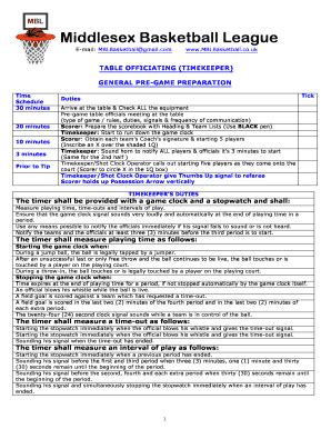 Fillable Online Middlesex Basketball League Fax Email Print Pdffiller