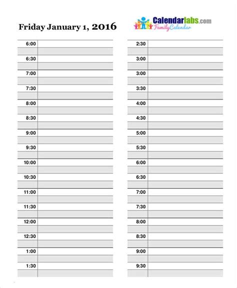 Daily Schedule Planner Template Fresh Daily Calendar Free Pdf Word