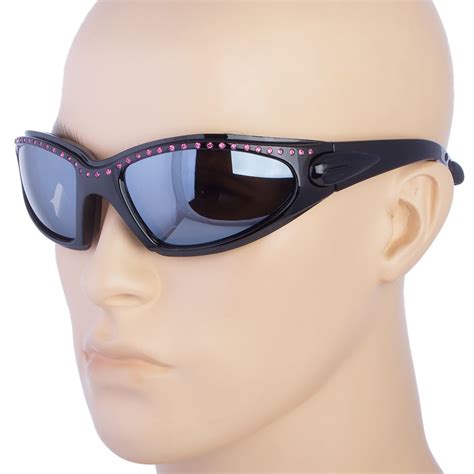 11 99 Chopper Women Wind Resistant Sunglasses Sport Motorcycle Riding Rhinestone Black Ebay