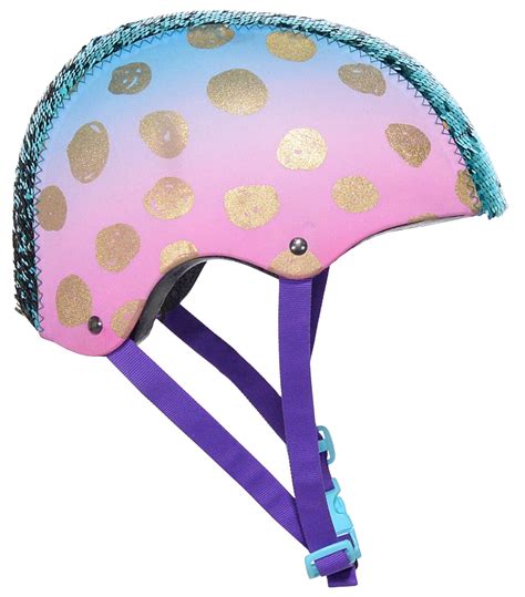 Littlemissmatched Gold Dots Magic Sequin Multi Sport Youth Helmet Pink