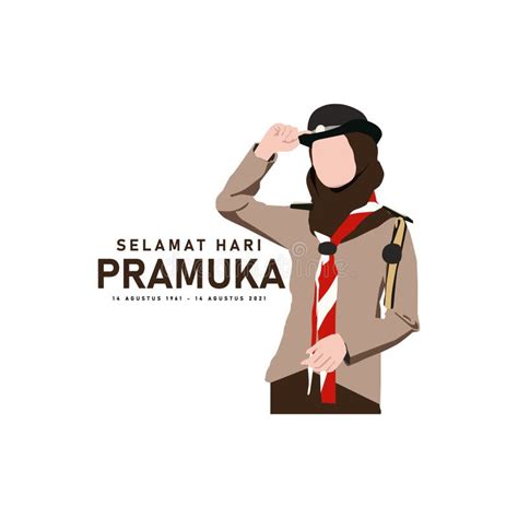 Illustration Vector Gerakan Pramuka Indonesia Isolated On White