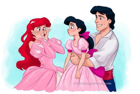 Ariel With Melody And Prince Eric Credit To Briannacherrygarciatumblr
