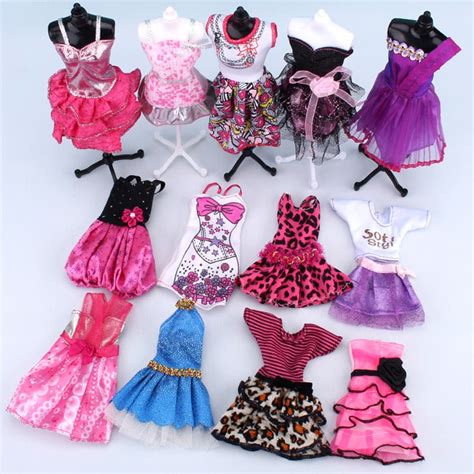 10 Piece Dress Up Barbie Dolls Clothes Set Fashion Barbie Skirt Weddin