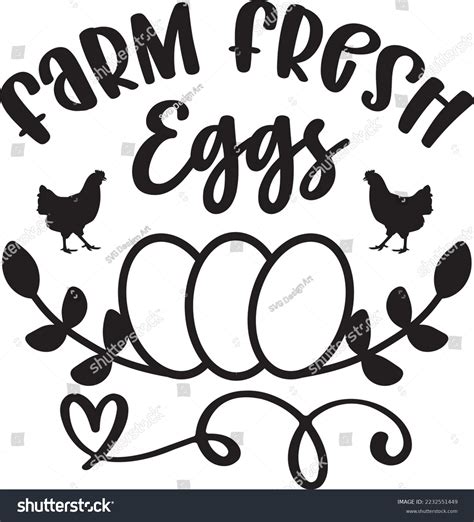Farm Fresh Eggs Chicken Svg Royalty Free Stock Vector 2232551449