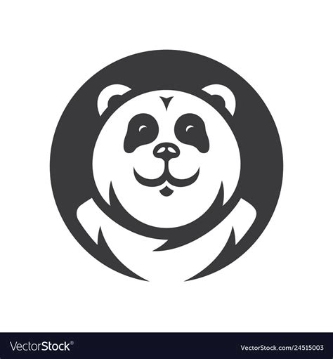 Panda Silhouette Sign Royalty Free Vector Image