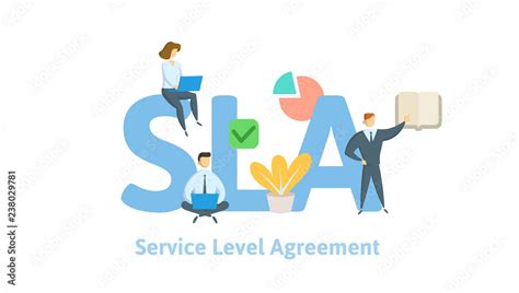 Sla Service Level Agreement Concept With Keywords Letters And Icons