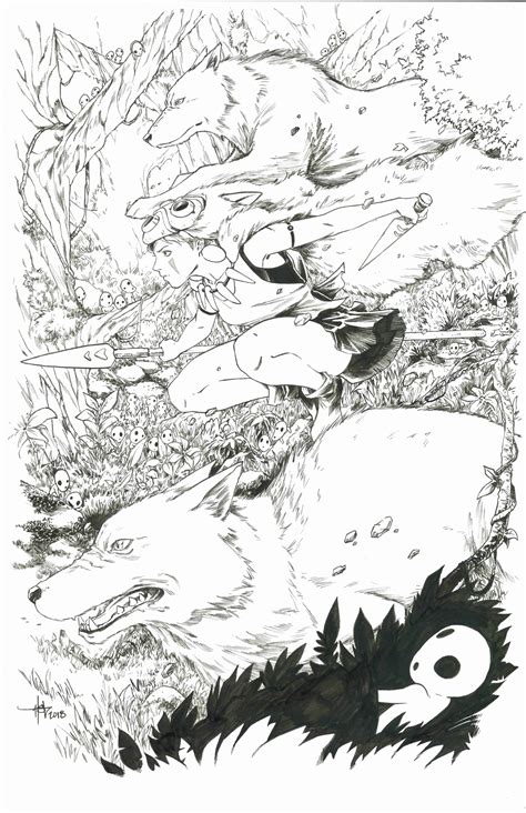 San From Princess Mononoke By Creees Lee In Phillip Quattrone S 08 Princess Mononoke Comic Art