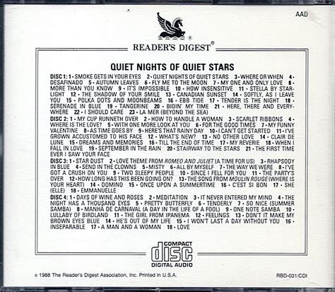 Quiet Nights Of Quiet Stars 4 Cd Readers Digest Music Relaxing Easy