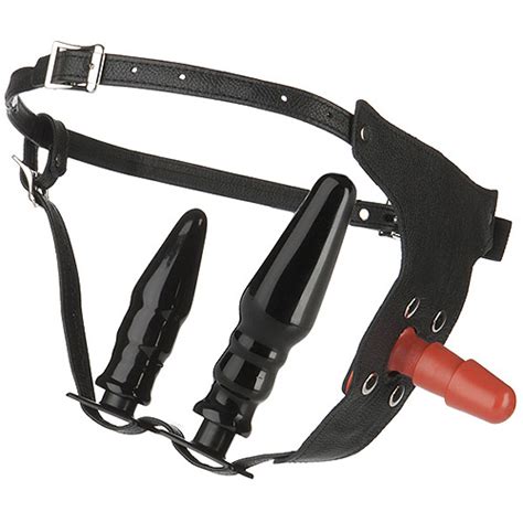 doc johnson vac u lock 7 inch dong and leather ultra harness