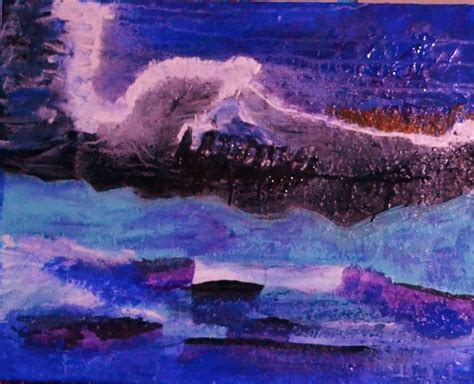 Storm At Seablue And Purple Acrylics On Canvas Copyright Protected