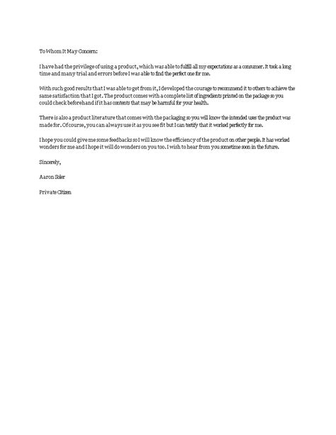 Product Recommendation Letter Templates At