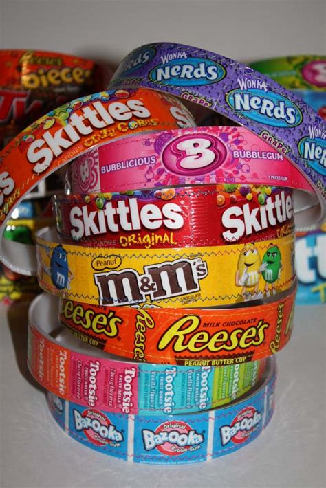 Place a wrapper beneath the chocolate bar. presents from alex new styles: Candy Wrapper Headbands