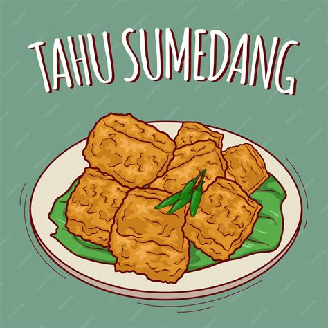 Premium Vector Tahu Sumedang Illustration Indonesian Food With