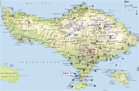 Indonesia Attractions Map Of Bali