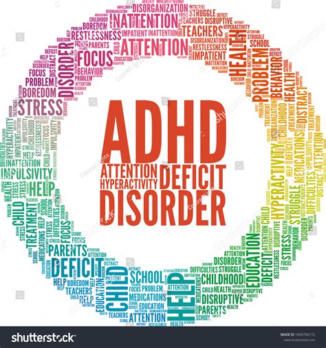 Adhd Attention Deficit Hyperactivity Disorder Vector Stock Vector