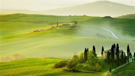 Wallpaper Tuscany Italy Europe Hills Field Fog 5k Nature 16280