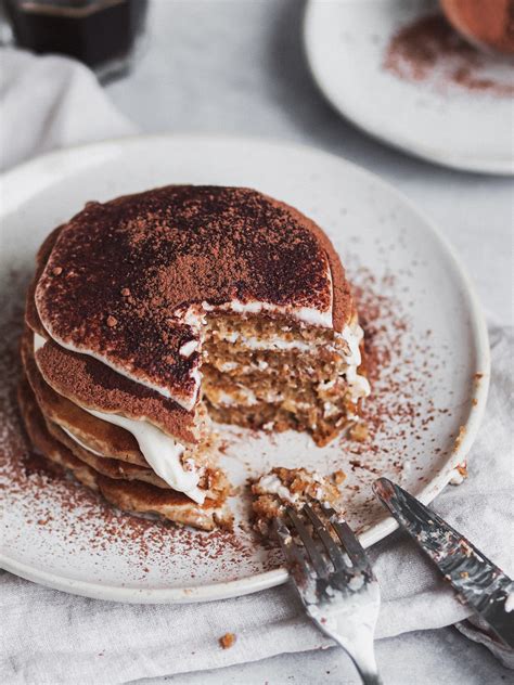 Fluffy Tiramisu Vegan Pancakes Baking Me Healthy