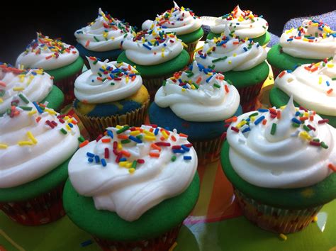 Multi Colored Layered Birthday Cupcakes Food Birthday Cupcakes Desserts