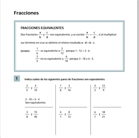 Milagrotic MatemÁticas 5º Tema 6 Fracciones Equivalentes