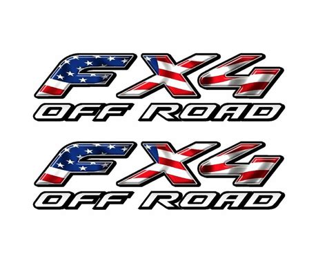 Pair 4x4 Off Road Fx4 Flag Bed Decals Stickers Ford Truck T 21 Etsy