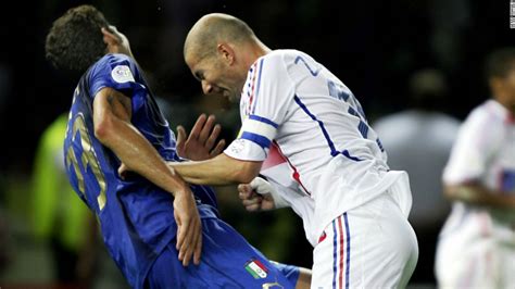 In the 2006 world cup final, france's best player zinedine zidane was shown a red card after headbutting italian midfielder marco materazzi in the. 'Ode to defeat': Zidane headbutt immortalized in bronze ...