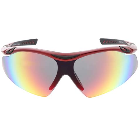 Sunglassla Semi Rimless Wrap Sports Sunglasses Mirror Shield Lens 65mm 85mm
