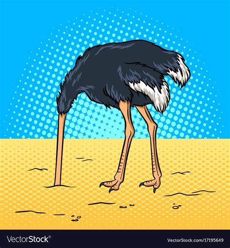 Ostrich Head In Sand Clip Art