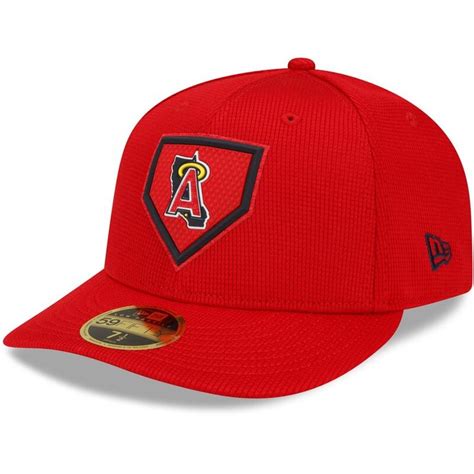 Mens New Era Red Los Angeles Angels 2022 Clubhouse Low Profile 59fifty