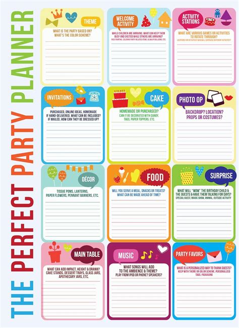 Studio 5 Birthday Party Planner Party Planning Timeline Party