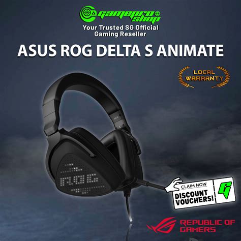 Asus Rog Delta S Animate Gaming Headset Customizable Anime Matrix Le