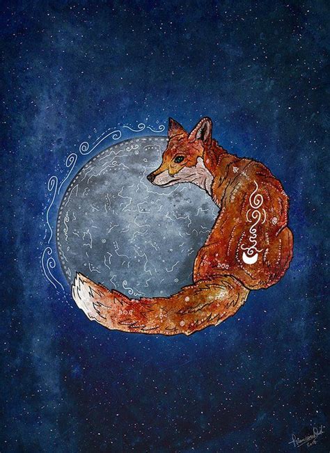 Fox Moon Fox Art Print Fox Wall Art Etsy Fox Art Print Fox Art