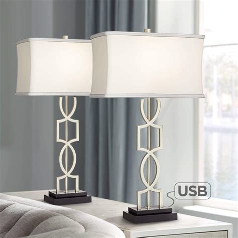 Buy 360 Lighting Evan Modern Table Lamps 28 12 Tall Set Of 2 With Usb