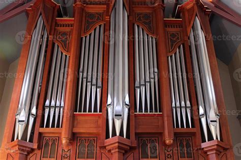 Giant Organ Pipes In Wood Cabinet In Church 1245785 Stock Photo At Vecteezy