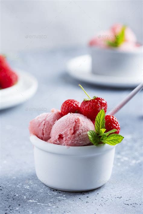 Summer Sorbet With Fresh Strawberry By Oxanadenezhkina Summer Sorbet