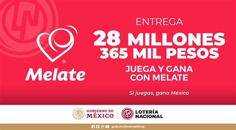 melate entrega premio de 28 millones 365 mil pesos lotería nacional para la asistencia pública
