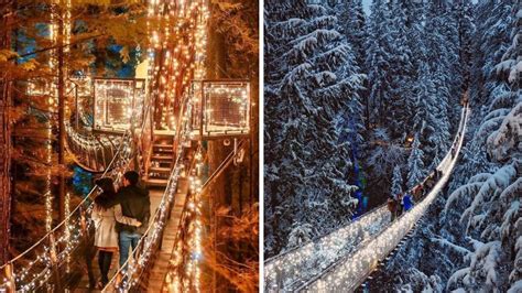 This Massive Suspension Bridge In Bc Lights Up For The Holidays And It