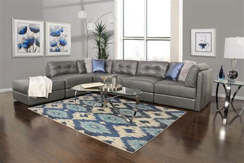 Rooms To Go Grey Leather Sectional Contemporary Sectional Sofas