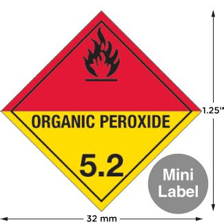Hazard Class Organic Peroxide Worded Mini High Gloss Label Icc