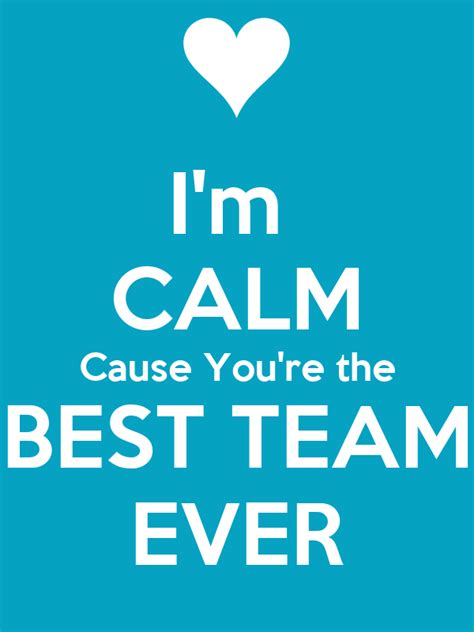 Im Calm Cause Youre The Best Team Ever Poster C Keep Calm O Matic