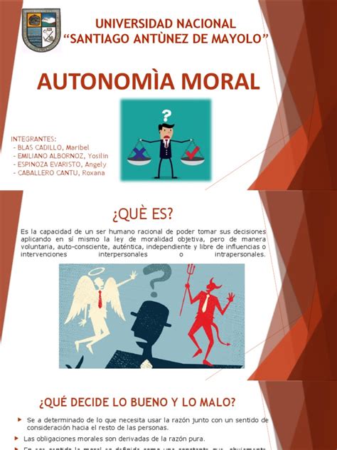 Exposicion 1 AutonomÌa Moral Diapositivas Pdf Moralidad Adultos