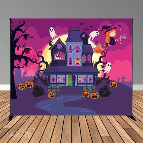 Haunted House Witch 10x8 Backdrop Step And Repeat Design Print And
