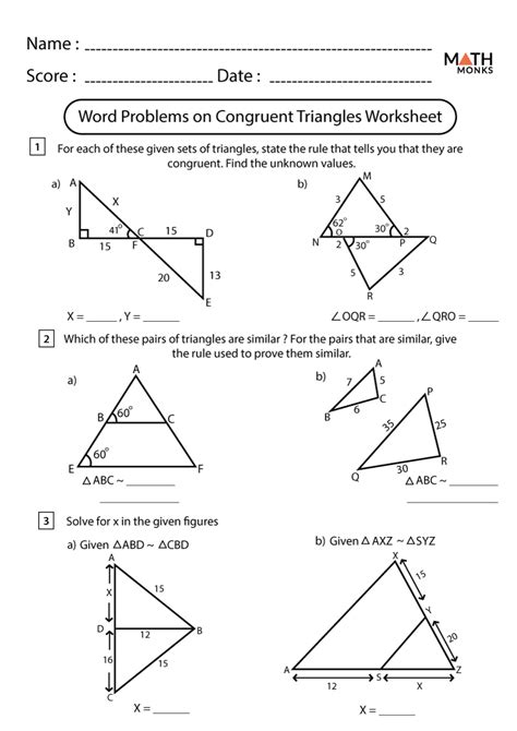 Triangle Congruence Oh My Worksheet Congruent Triangles Worksheet