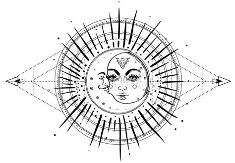 Sun And Triple Moon Pagan Wicca Moon Goddess Symbol Three Faced