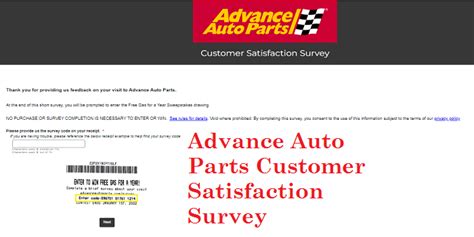 Advance Auto Parts Customer Satisfaction Survey Advanceautoparts